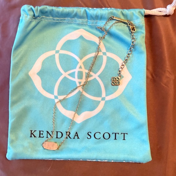 Retired Kendra Scott Ever Necklace 14K Gold Plated Rose Quartz w/ Dustbag - Picture 3 of 12